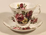 Vintage Royal Albert Bone China England Red and Pink Rose Flowers Tea Cup & Saucer Set