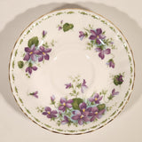 Vintage 1970s Royal Albert Flower of the Month Series February Violet Purple Flowers Bone China Tea Cup & Saucer Set