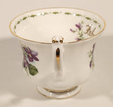 Vintage 1970s Royal Albert Flower of the Month Series February Violet Purple Flowers Bone China Tea Cup & Saucer Set