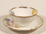 Vintage Royal Albert Crown China Anemone Pink Yellow Blue Flowers Tea Cup & Saucer Set Made in England