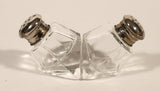 Vintage Silver Plated Zinc Salt and Pepper Shaker Set in Silver Plated Basket