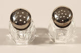 Vintage Silver Plated Zinc Salt and Pepper Shaker Set in Silver Plated Basket