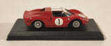 Best Model by Marco Grassini Italy Ferrari 330 P2 1965 Nürburgring Winner #1 Red 1/43 Scale Die Cast Toy Car Vehicle with Opening Doors Missing a Wheel in Display Case