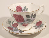 Vintage Royal Albert Bone China England Red Rose Flowers Tea Cup & Saucer Set