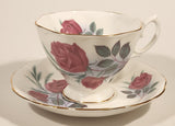 Vintage Royal Albert Bone China England Red Rose Flowers Tea Cup & Saucer Set