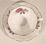 Vintage Royal Albert Bone China England Red Rose Flowers Tea Cup & Saucer Set