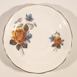 Vintage Ridgway Potteries Ltd Royal Vale Yellow Rose Flowers Tea Cup Saucer