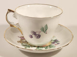 Vintage Regency Genuine Bone China England Apple Grapes and Berries Fruits Tea Cup & Saucer Set