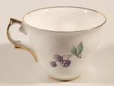 Vintage Regency Genuine Bone China England Apple Grapes and Berries Fruits Tea Cup & Saucer Set