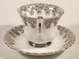 Vintage Royal Albert Bone China England Congratulation 25th Anniversary Tea Cup & Saucer Set