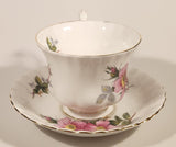 Vintage Royal Albert Bone China England Prairie Rose Pink Flower Tea Cup & Saucer Set