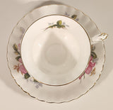 Vintage Royal Albert Bone China England Prairie Rose Pink Flower Tea Cup & Saucer Set