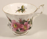 Vintage Royal Albert Bone China England Prairie Rose Pink Flower Tea Cup & Saucer Set