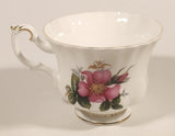 Vintage Royal Albert Bone China England Prairie Rose Pink Flower Tea Cup & Saucer Set