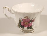 Vintage Royal Albert Bone China England Prairie Rose Pink Flower Tea Cup & Saucer Set