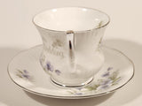 Vintage Rosina China Co Ltd. Queen's Fine Bone China Silver Wedding Tea Cup & Saucer Set