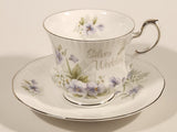 Vintage Rosina China Co Ltd. Queen's Fine Bone China Silver Wedding Tea Cup & Saucer Set