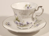 Vintage Rosina China Co Ltd. Queen's Fine Bone China Silver Wedding Tea Cup & Saucer Set
