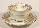 Vintage Delphine China Made in England Pink Yellow Blue Flowers Tea Cup & Saucer Set