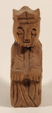 Vintage Spanish Folk Art King Hand Carved Wood Chess Piece