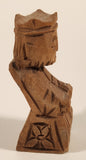 Vintage Spanish Folk Art King Hand Carved Wood Chess Piece