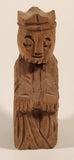 Vintage Spanish Folk Art King Hand Carved Wood Chess Piece