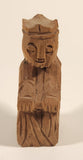 Vintage Spanish Folk Art King Hand Carved Wood Chess Piece