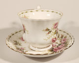 Vintage 1970s Royal Albert Flower of the Month Series June Roses Pink Rose Flowers Bone China Tea Cup & Saucer Set