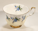 Vintage Royal Albert Blue Flowers Tea Cup & Saucer Set