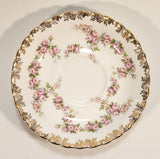 Vintage Royal Albert Bone China England Dimity Rose Pink Roses Flowers Gold Trim Tea Cup & Saucer Set