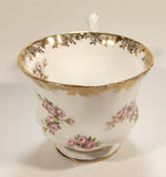 Vintage Royal Albert Bone China England Dimity Rose Pink Roses Flowers Gold Trim Tea Cup & Saucer Set