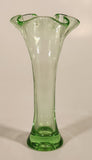 Vintage 1930s Ruffled Edge Lime Green Depression Glass Vase