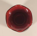 Vintage 1950s Anchor Hocking Ruffled Edge Royal Ruby Red 6 5/8" Glass Vase