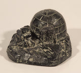 The Wolf Sculptures Eskimo and Igloo 3” Soapstone Hand Carved Sculpture