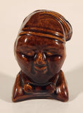 Vintage 1870-1890 Caledonian Pottery 'Souter Johnny' Brown Treacleware Stoneware Coin Bank