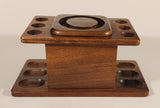 Vintage Decatur Industries Genuine Walnut Wood 6 Hole Pipe Rest Holder Tobacco Humidor