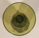 Vintage Waterfall Pattern Avocado Green 9 3/4" Heavy Glass Flower Vase