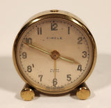 Vintage Circle 8 Days Small 1 3/4" Brass Desk Alarm Clock Made in Switzerland