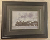1986 Ted Rose 492 Rio Grande Steam Engine Train Locomotive 21" x 24 1/2" Framed Art Print
