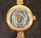 Vintage Gruen Mother of Pearl Abalone Gold Tone Women's Wristwatch