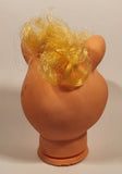 Pig Piggy Head with Blonde Hair and Blue Eyes Doll Craft Head