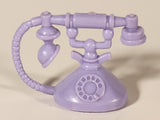 1986 Mattel Barbie  And The Rockers Purple Rotary Telephone Miniature 1 1/2" Dollhouse Accessory