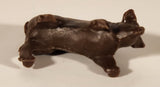 Dark Brown Pig 1 5/8" Plastic Toy Figure