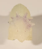 Triceratops Dinosaur Clear White 2 1/2" Rubber Toy Figure