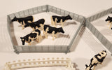 ERTL Farm Yard Play Set Mixed Lot of Fencing Horses Cows Chickens Farmer Troughs Toy Figures and Accessories
