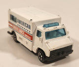 1989 Hot Wheels Workhorses American Ambulance White Die Cast Toy Car Emergency Paramedics Rescue Vehicle with Opening Rear Doors