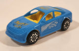 Unknown Brand Yellow Checker Design Blue Plastic Die Cast Toy Car Vehicle