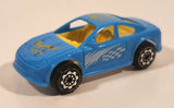 Unknown Brand Yellow Checker Design Blue Plastic Die Cast Toy Car Vehicle