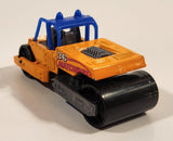 2000 Matchbox Earth Crunchers Road Roller Fluorescent Orange Die Cast Toy Construction Vehicle