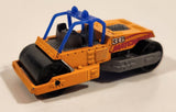 2000 Matchbox Earth Crunchers Road Roller Fluorescent Orange Die Cast Toy Construction Vehicle
